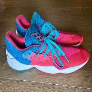 EUC adidas Harden Vol. 4 Sneakers in Candy Paint (pink and blue) - Men’s 11.5